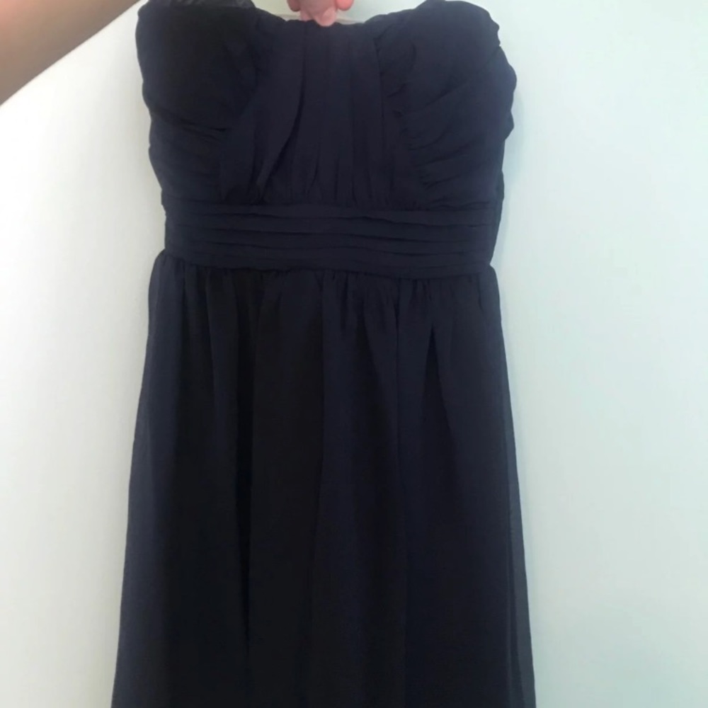 Navy Strapless Homecoming Dress